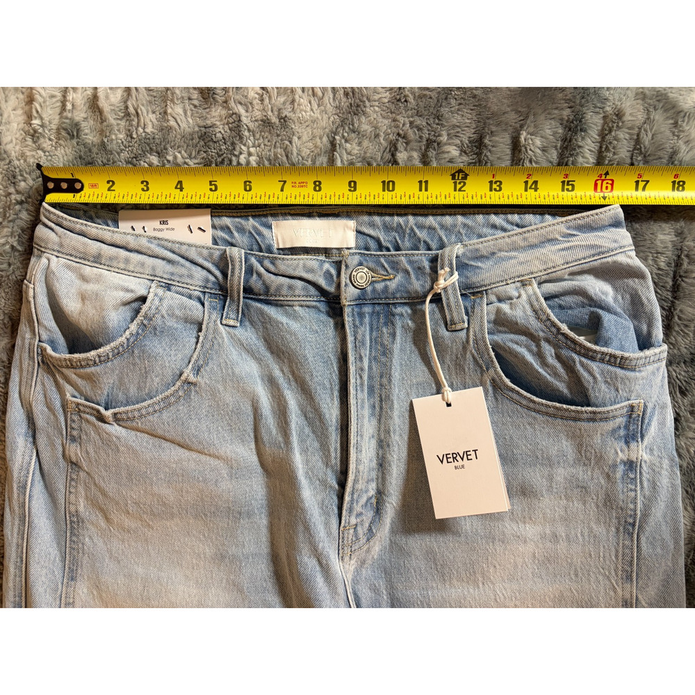 VERVET Flying Monkey Kris Baggy Wide Leg Jeans Light Wash Size 31 Y2K New - Picture 5 of 8